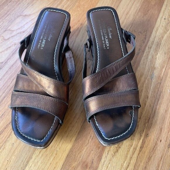 Donald J. Pliner Shoes - Donald J Pliner Wedge Bronze Sandals